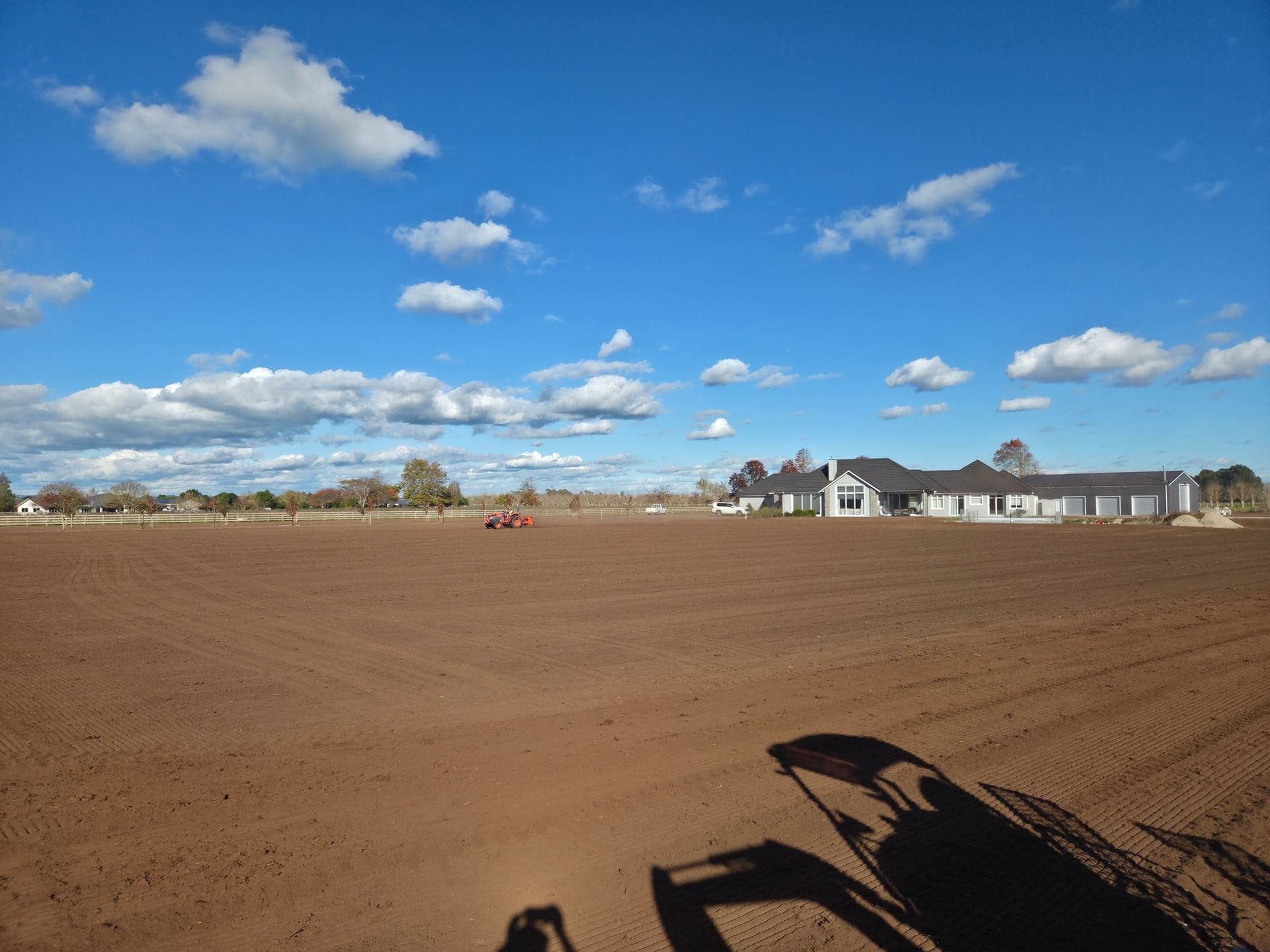 Freshly seeded lifestyle lawn ready for dimple seeding in Gordonton