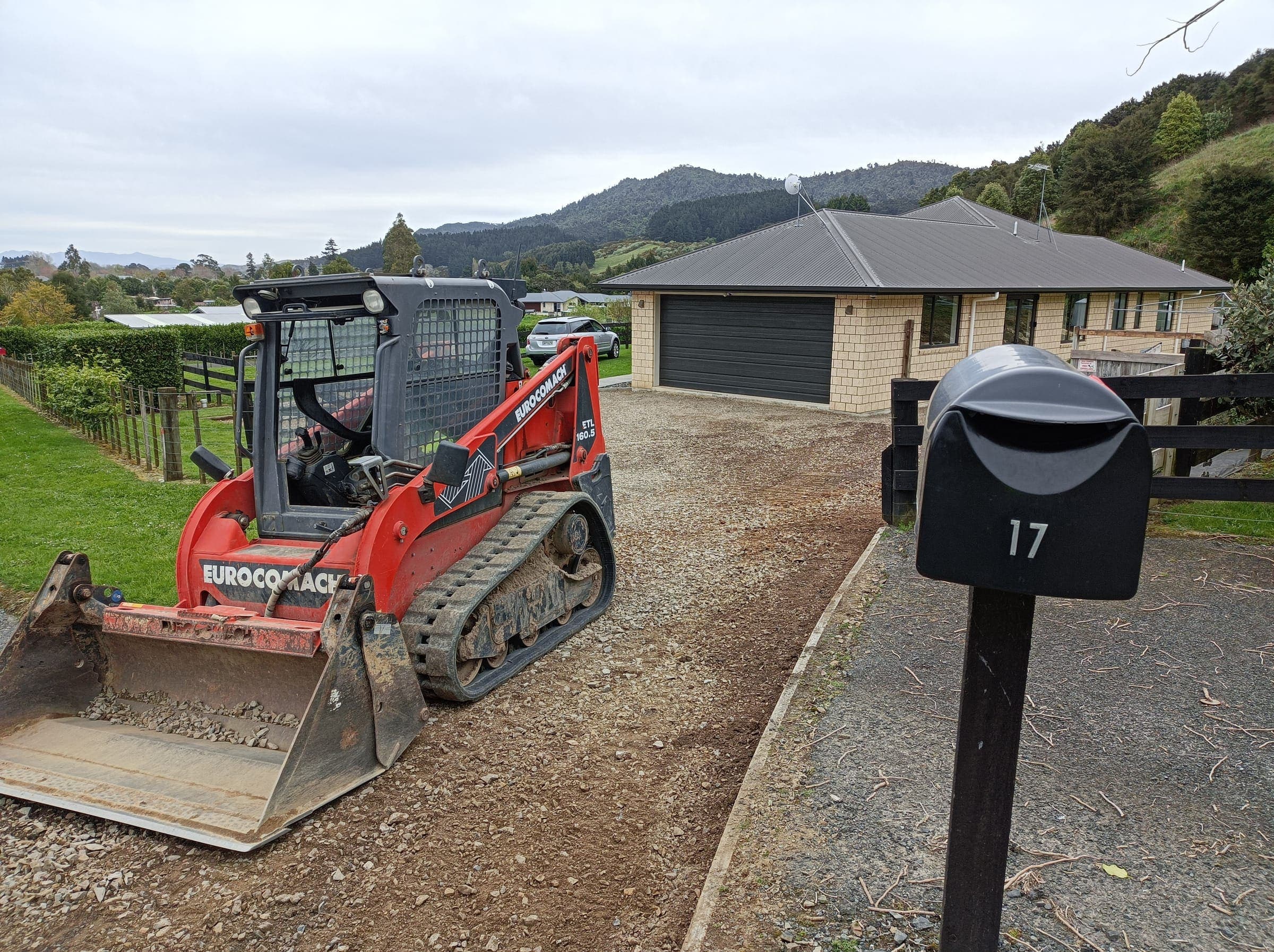 Site prep and grading before boxing and pour