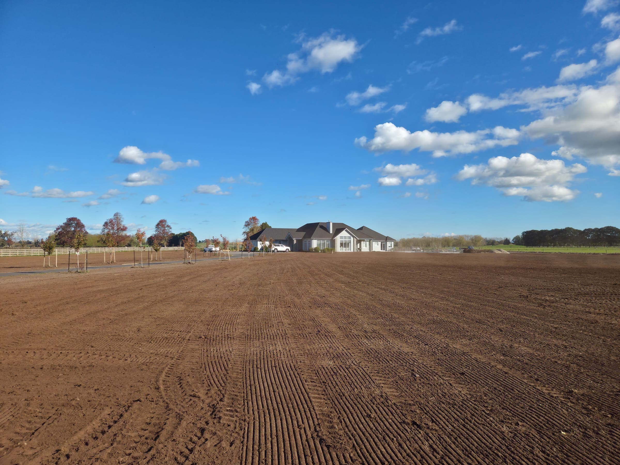 Lifestyle block graded and prepped for lawn by Tensen Landscapes in Hamilton